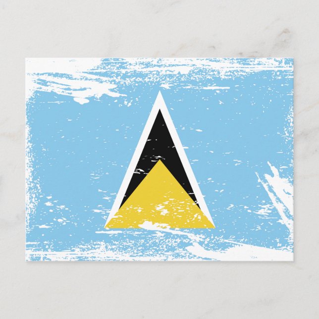 Grunge Saint Lucia flag Postcard (Front)