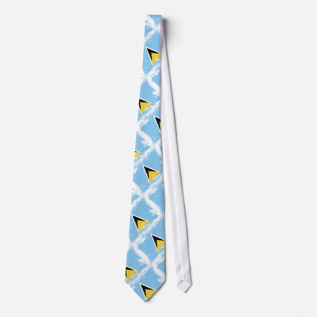 Grunge Saint Lucia flag Tie (Front)