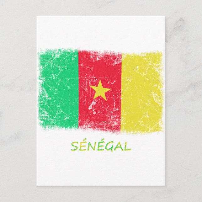 Grunge Senegal Flag Postcard (Front)