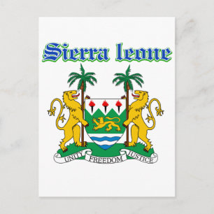 Grunge Sierra Leone coat of arms designs Postcard