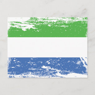 Grunge Sierra Leone Flag Postcard
