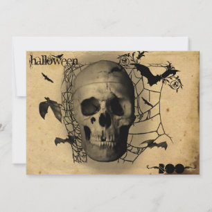 Grunge Skull Halloween Party Invitation
