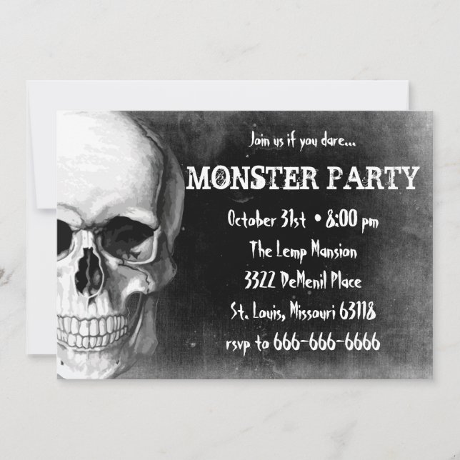 Grunge Skull Invitation (Front)