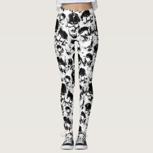 grunge skulls print leggings