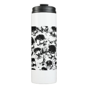 grunge skulls print thermal tumbler