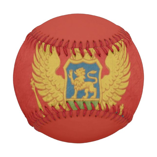 Grunge sovereign state flag of Montenegro Baseball (Front)