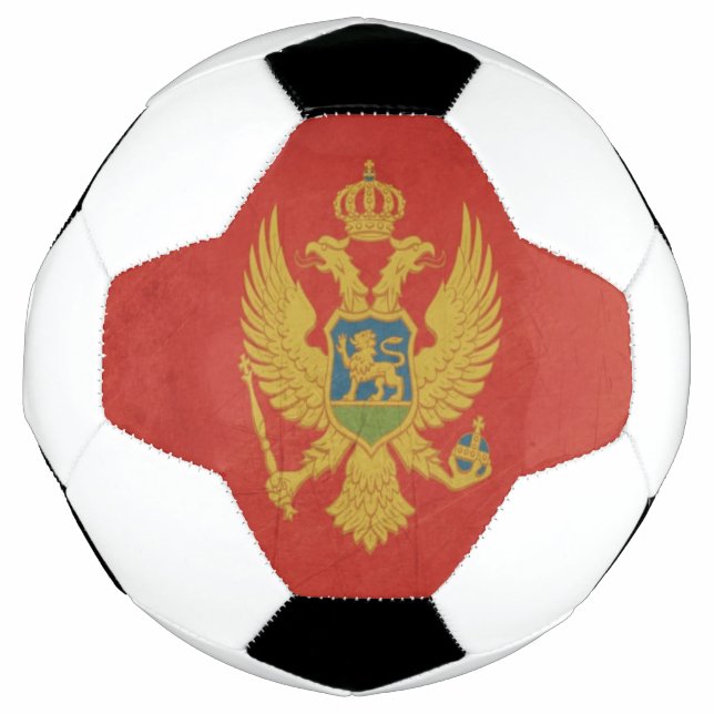 Grunge sovereign state flag of Montenegro Soccer Ball (Front)