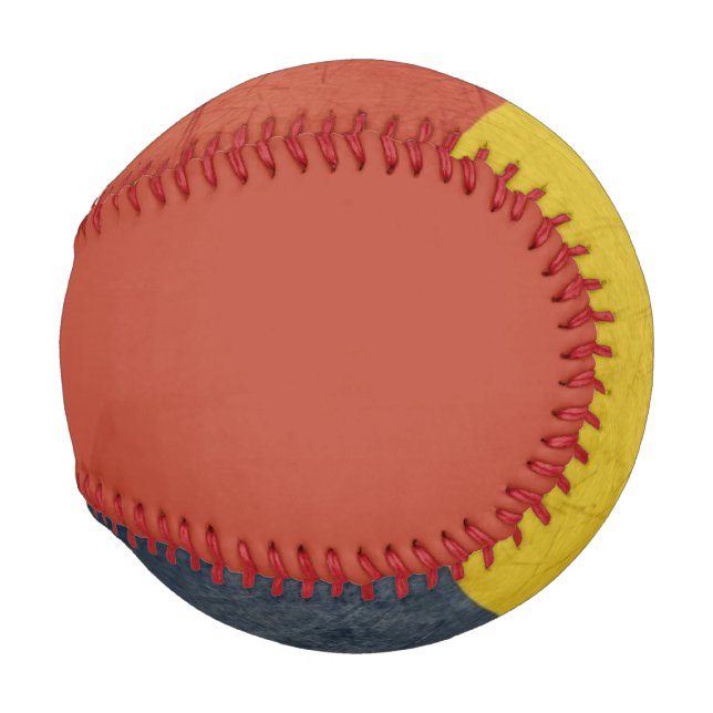 Grunge sovereign state flag of Romania Baseball (Back Left)