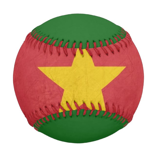 Grunge sovereign state flag of Suriname Baseball (Front)