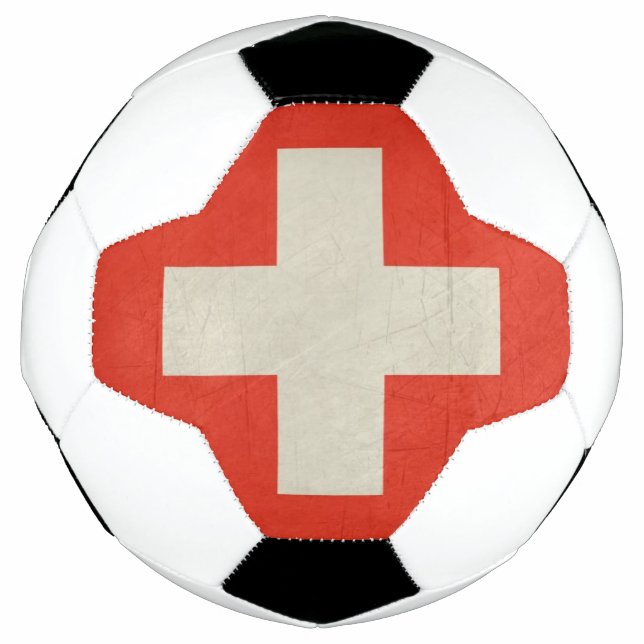 Grunge sovereign state flag of Switzerland Soccer Ball (Front)