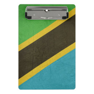 Grunge Sovereign state flag of Tanzania Mini Clipboard