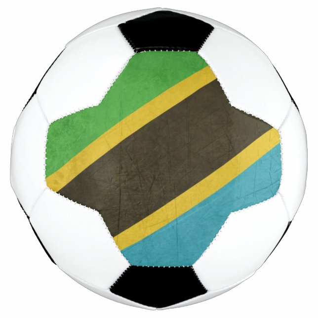 Grunge Sovereign state flag of Tanzania Soccer Ball (Front)