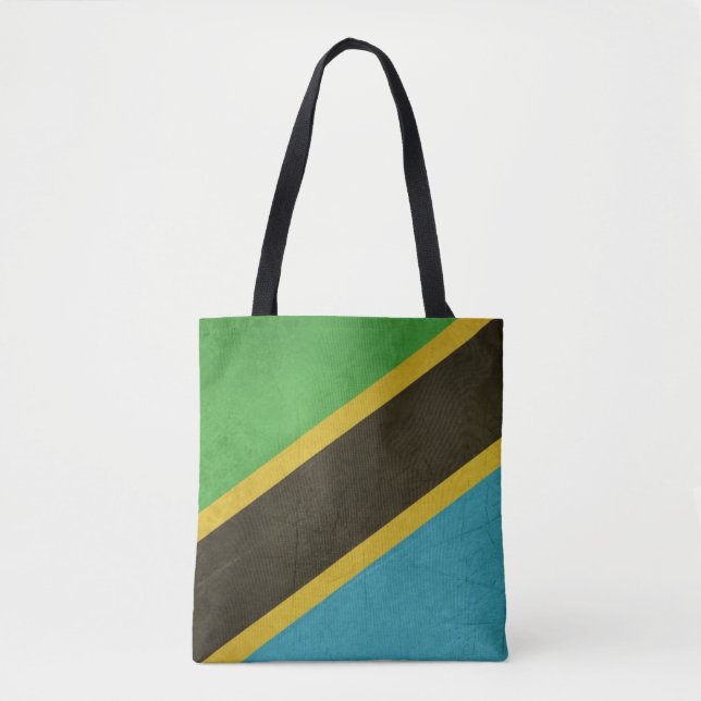 Grunge Sovereign state flag of Tanzania Tote Bag (Front)