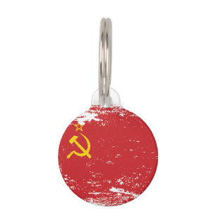 Grunge Soviet Union Flag - USSR Pet Tag