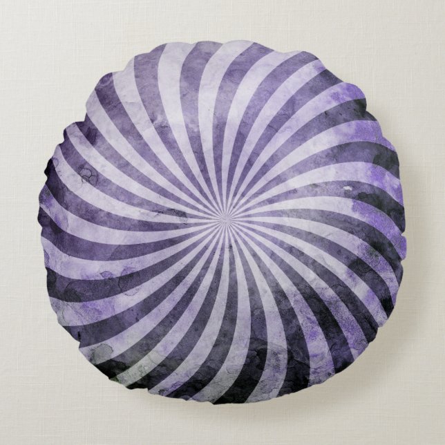 Grunge Spiral Burst Round Cushion (Front)