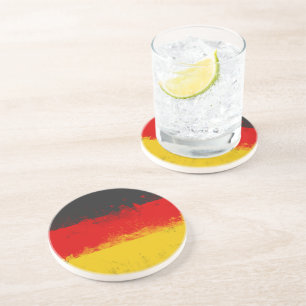 Grunge Splatter Painted Flag of Germany Coaster