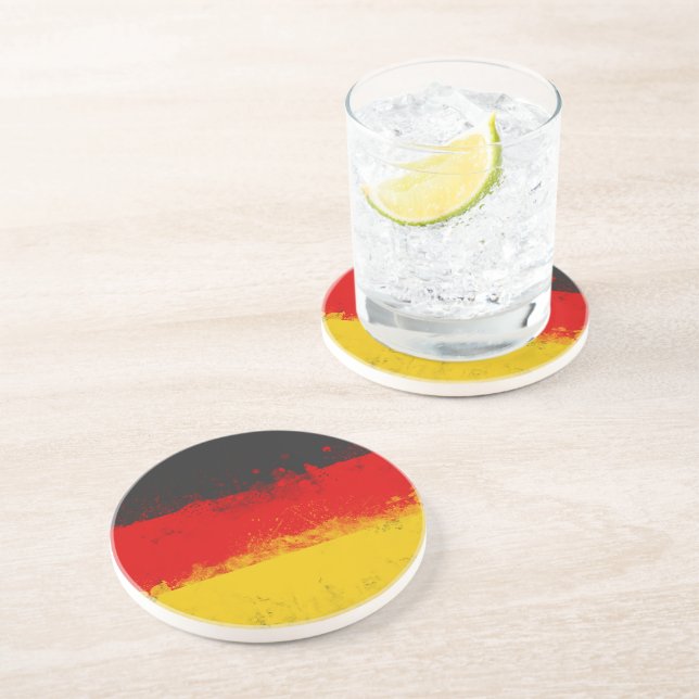 Grunge Splatter Painted Flag of Germany Coaster (Side)