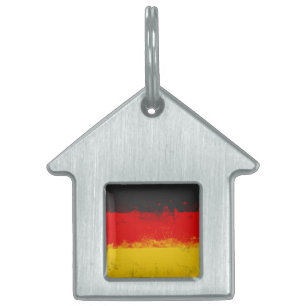 Grunge Splatter Painted Flag of Germany Pet Tag