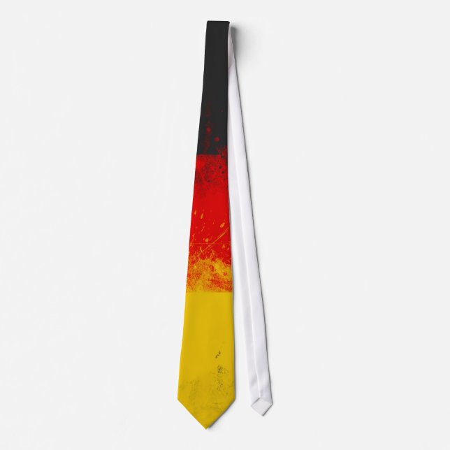Grunge Splatter Painted Flag of Germany Tie (Front)