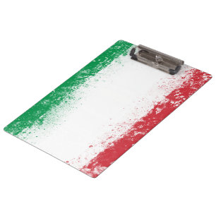 Grunge Splatter Painted Flag of Italy Clipboard