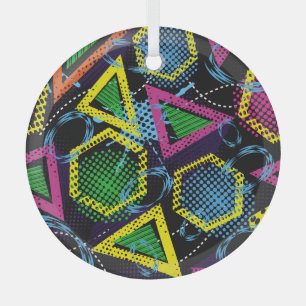 Grunge sport pattern, children's design. glass tree decoration