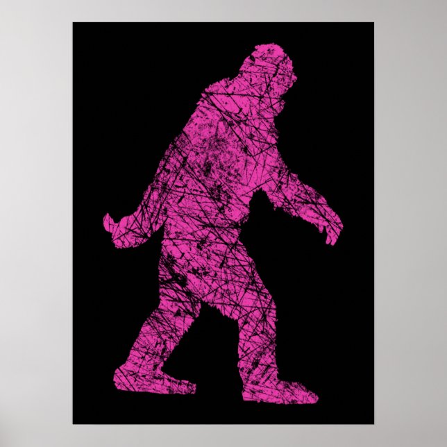 Grunge Squatchin Bigfoot Style Poster (Front)