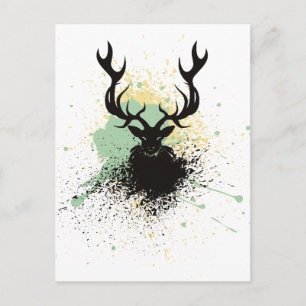 Grunge Stag Postcard
