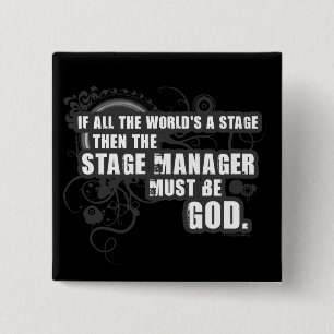 Grunge Stage Manager God 15 Cm Square Badge