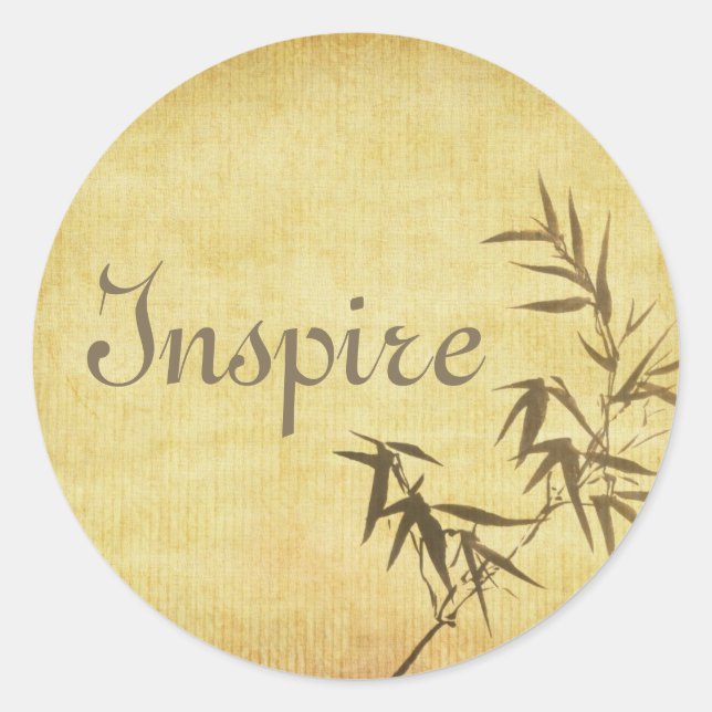 Grunge Stained Bamboo Paper Background Classic Round Sticker (Front)