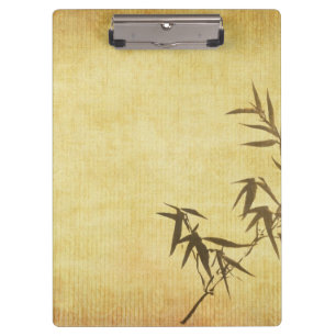 Grunge Stained Bamboo Paper Background Clipboard