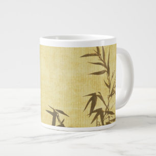 Grunge Stained Bamboo Paper Background Large Coffee Mug