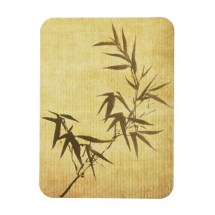 Grunge Stained Bamboo Paper Background Magnet