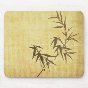 Grunge Stained Bamboo Paper Background Mouse Pad