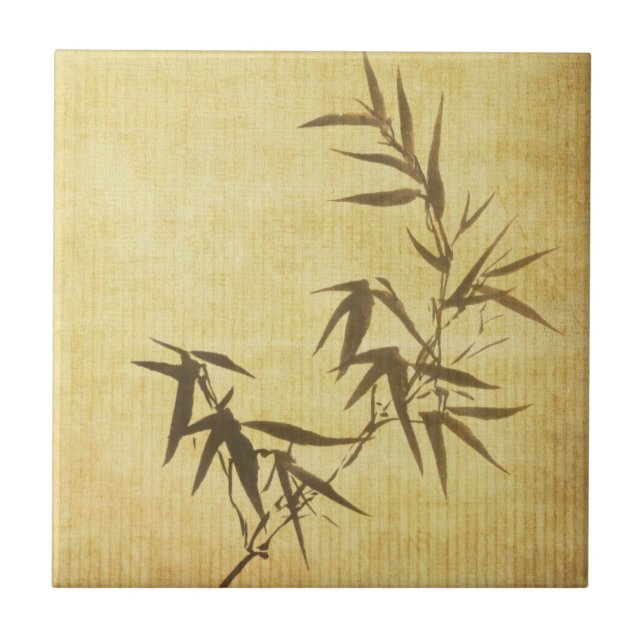 Grunge Stained Bamboo Paper Background Tile (Front)