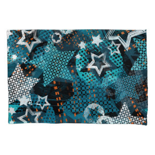 Grunge star pattern, playful children's design. pillowcase