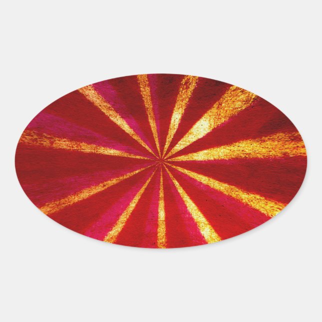 Grunge starburst oval sticker (Front)