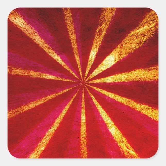 Grunge starburst square sticker (Front)