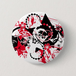 grunge stars 6 cm round badge