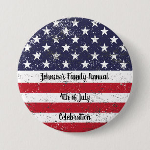 Grunge Stars and Stripes 7.5 Cm Round Badge