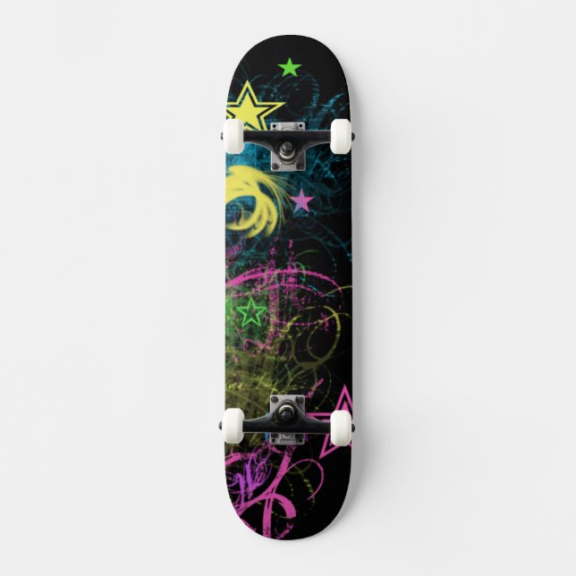 Grunge Stars Multicolored Skateboard (Front)