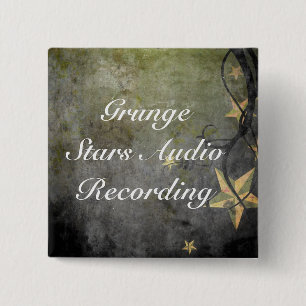 Grunge Stars Vintage Design 15 Cm Square Badge