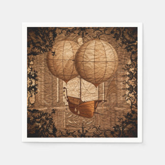 Grunge Steampunk Victorian Airship Napkin