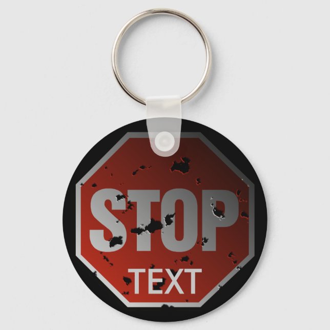 Grunge 'STOP' sign template - Keychain (Front)