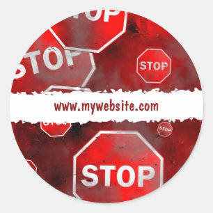 Grunge Stop Signs Classic Round Sticker