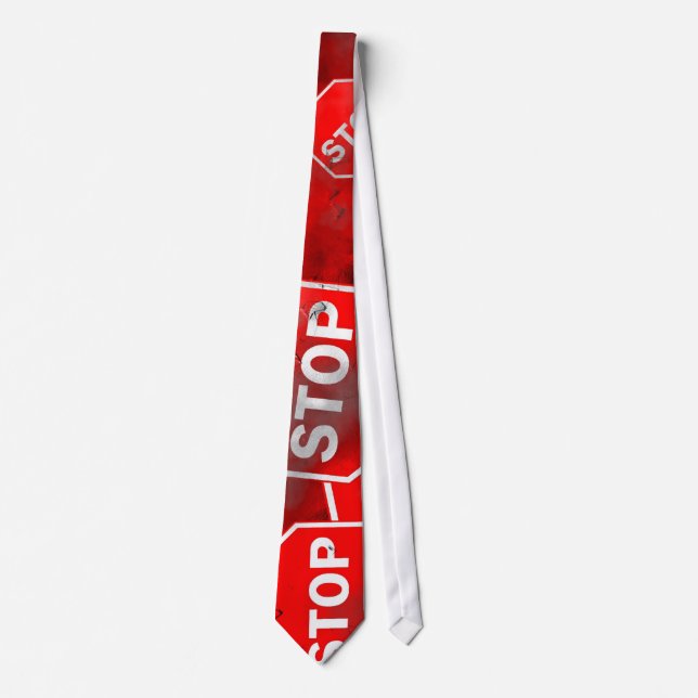 Grunge Stop Signs Tie (Front)