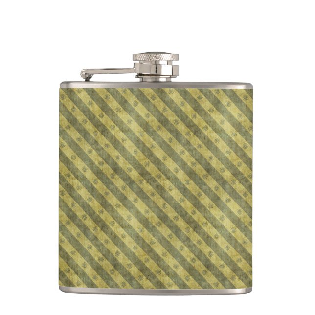 Grunge Stripes Hip Flask (Front)