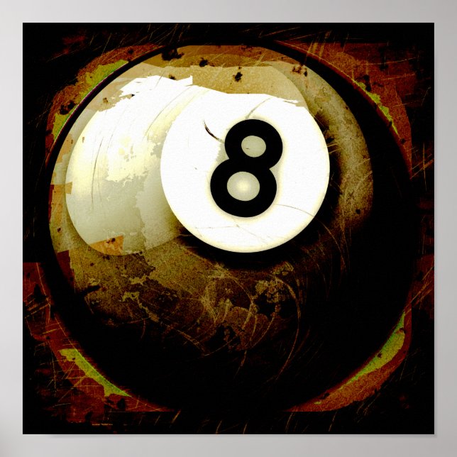 Grunge Style 8 Ball Poster (Front)