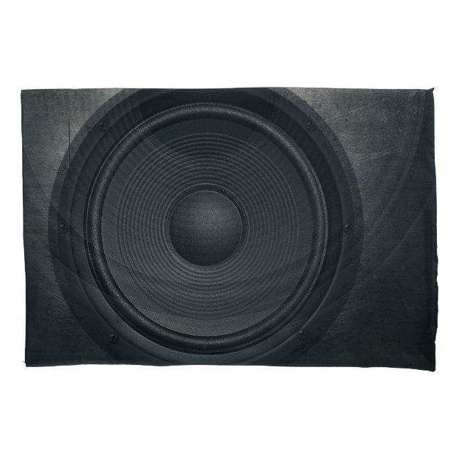 Grunge style, audio speaker background pillowcase (Front)