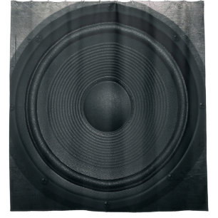 Grunge style, audio speaker background shower curtain