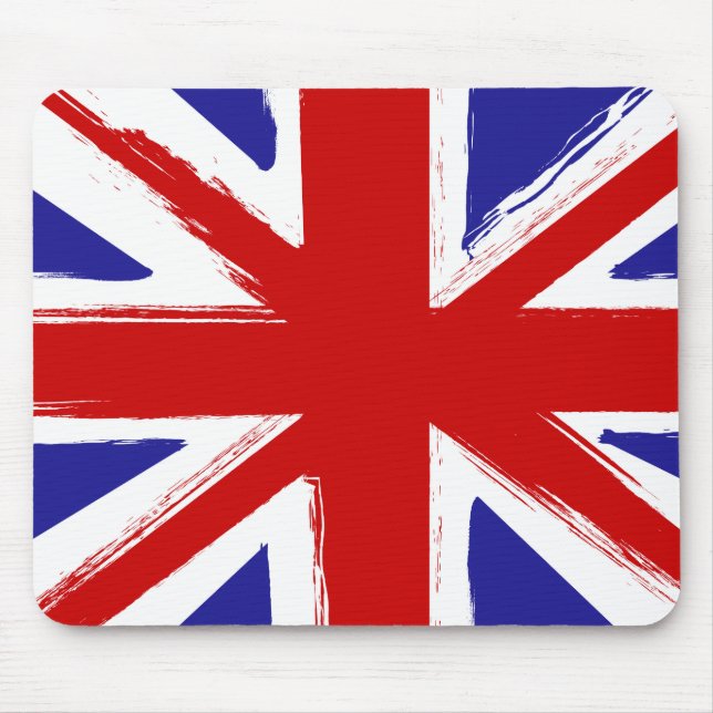 Grunge Style British Union Jack Flag Mouse Pad (Front)